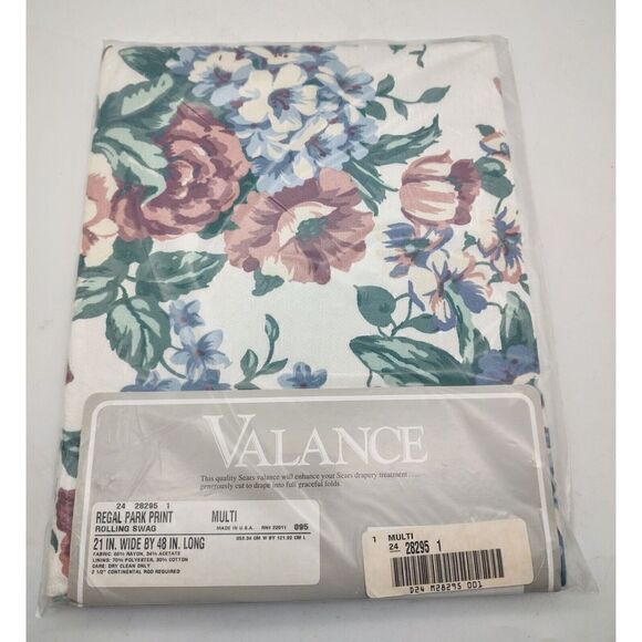 VTG Sears Rolling Swag Valance Regal Park Curtain Cottage Core NOS - Picture 1 of 8